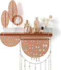 Keebofly Leaf-Shaped Wall Mounted Jewelry Organizer - Acrylic Earring Organizer with Shelf for 444 Earrings, Sturdy Jewelry Tower for Earring, Necklace, Bracelet, Gifts for Women & Girls