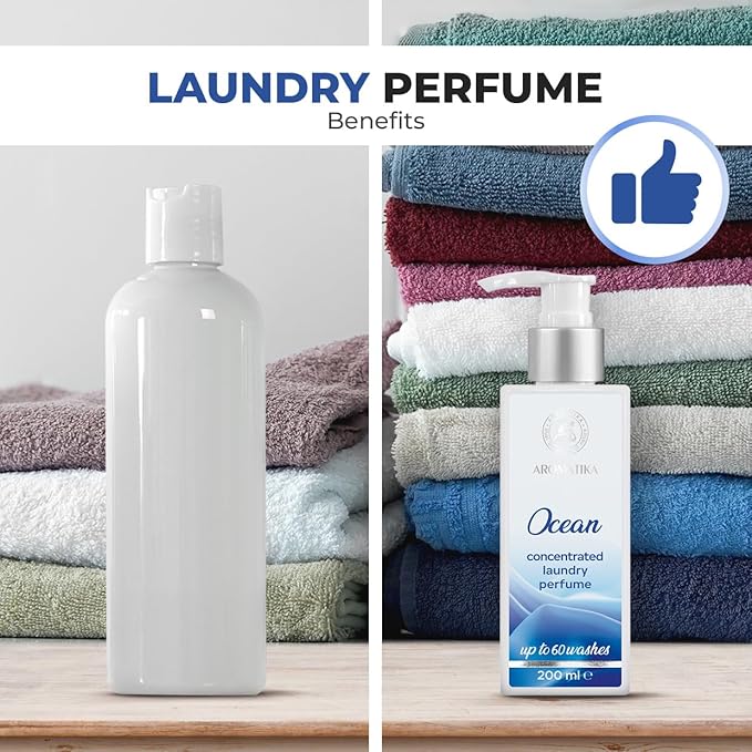 Concentrated Laundry Perfume Ocean 200ml - Laundry Scent Booster - Liquid Perfume Laundry - Linen Freshener - Cotton Perfume - Washing Fragrance - Fresh and Long Lasting Scent
