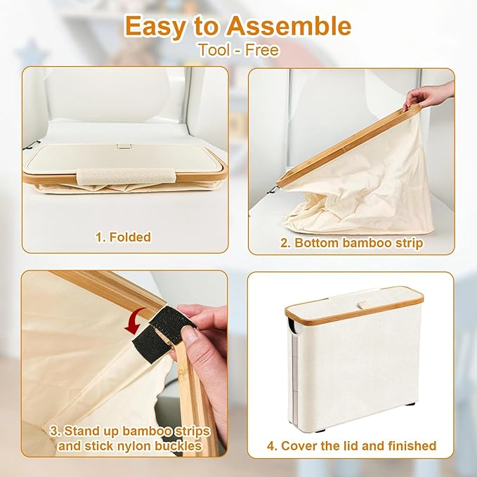 Toilet Paper Roll Storage, Bathroom Slim Toilet Paper Storage with Lid for 12 Rolls, Ultimate Bathroom Organizer with Anti-Slip Base, Beige 30L