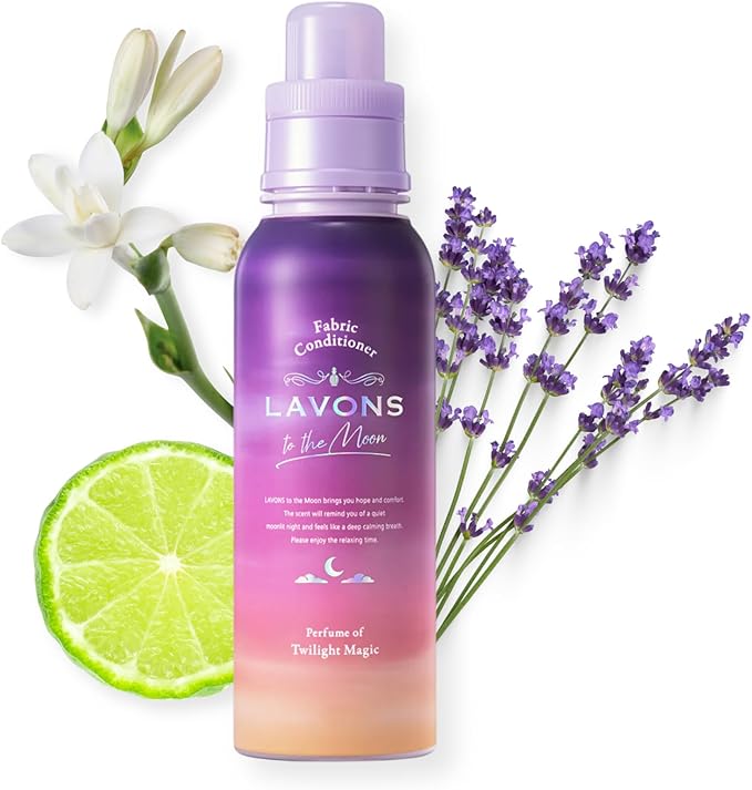 LAVONS Nontoxic Fabric Softeners Liquid, Fabric Conditioner with Organic Extracts, Natural Laundry Softener from Japan, Plant Based FABRIC Softener Sensitive Skin 16.9 Fl Oz to the Moon TWILIGHT MAGIC
