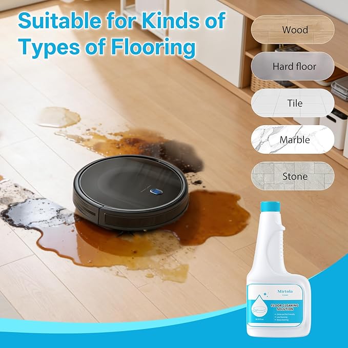 Floor Cleaning Solution, Dilution Ratio 1:200, Compatible with Eufy Cleaning Solution, Eco-Friendly, Plant-Based,Compatible with Omni C20, X8 Pro, X10 Omni, G series, L Series (1 bottle)