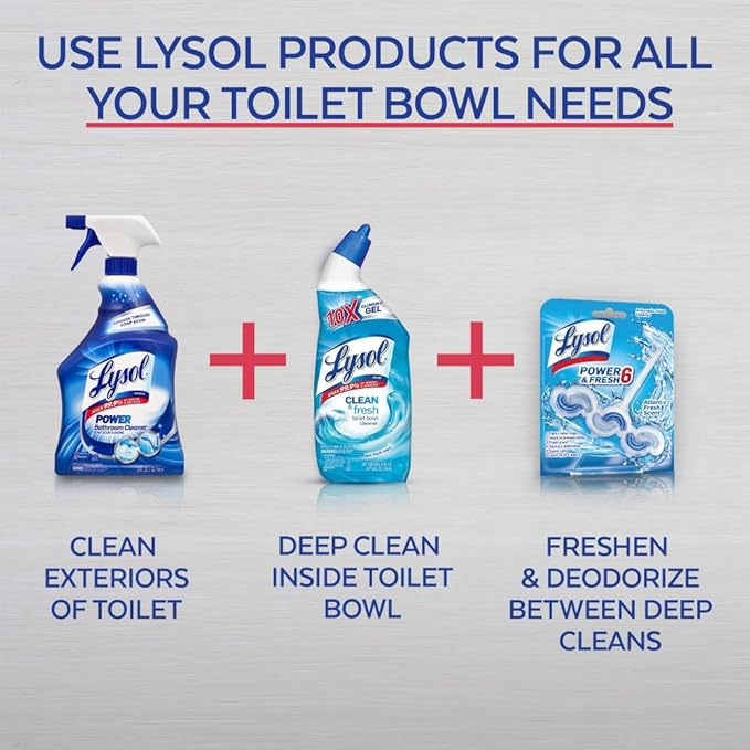 Lysol Clean & Fresh Toilet Bowl Cleaner, Ocean Fresh, 24 oz (Pack of 4)