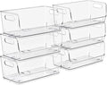 Sorbus Stackable Storage Bins Open Front, Clear Stackable Storage Bins, Pantry Bins for Storage and Organization, Acrylic Stackable Bins for Kitchen, Clear Pantry Organizer Bins (Small Wide 6 Pack)