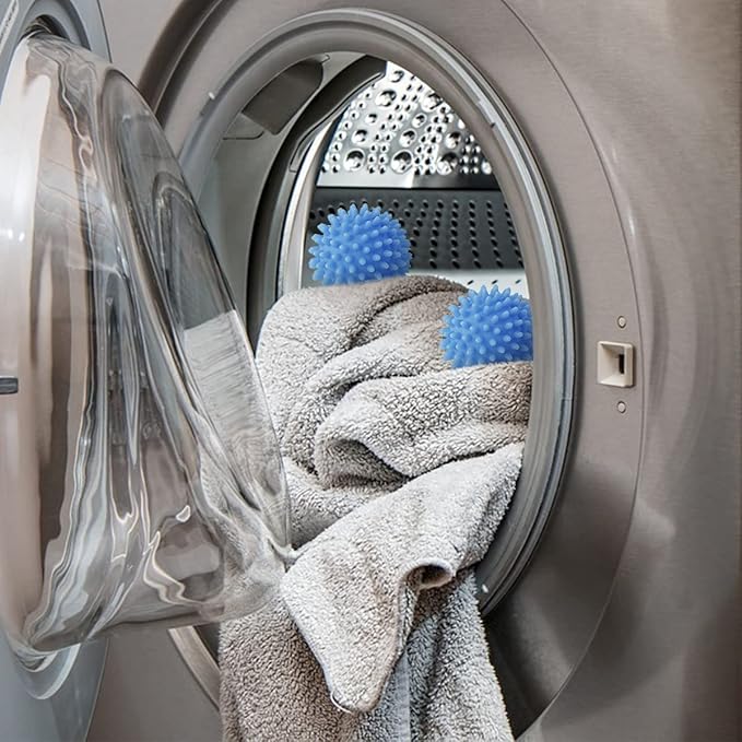 6 Pcs Dryer Balls, 2.5 in Reusable Laundry Soften and Fluff Laundry Washing Balls (Blue)