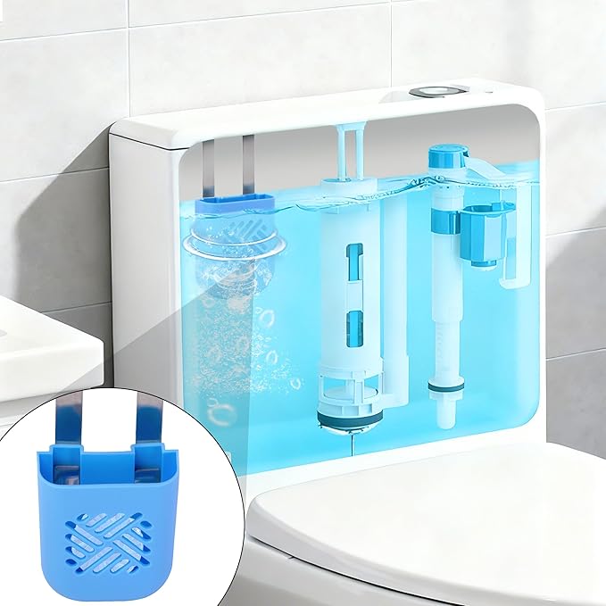 moonoom 2Pcs Toilet Tank Cleaning Tablet Holder,3.7'' x 2.9'' x 0.7'' Toilet Tank Bleach Tablet Bracket, Hanging Toilets Bowl Cleaner Carrier for Preventing Dissolved Residue From Polluting Water Tank