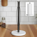 ZUNTO Standing Paper Towel Holder for Countertop, Stainless Steel Paper Towel Rack with Heavy-Duty Marble Base, Anti Slip, Paper Roll Holder for Kitchen Desktop, Simply Tear for One Hand