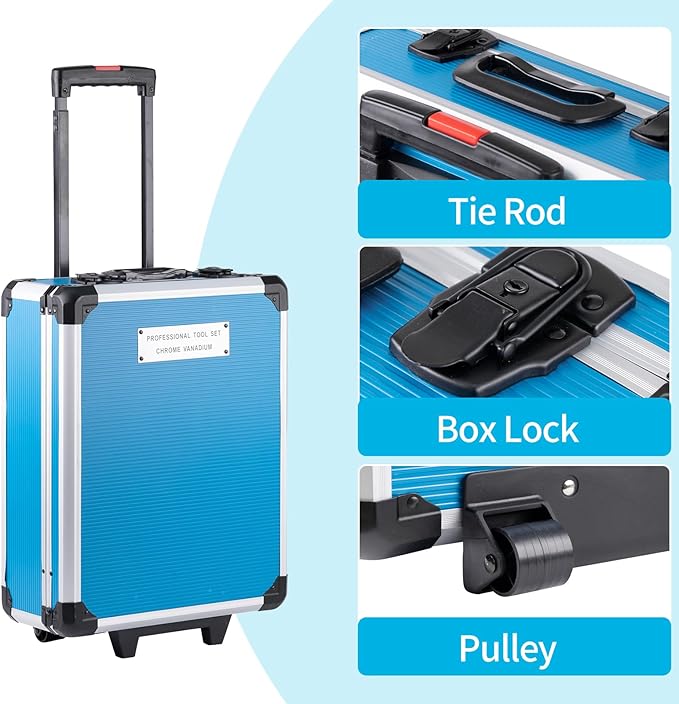 346 Pcs Tool Sets,18V Electric Power Drill Set, Cordless Drill for Men, Household Home DIY Hand Tool Kits,18+1 Clutch Cordless Power Drill Set for Thanksgiving, Christmas,Father's Day (Blue)