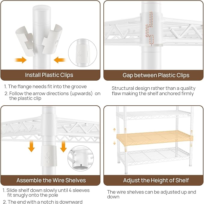 Golpart Coat Rack Clothes Wardrobe：Closet Organizer and Storage Clothing Garment Rack with Shelves Heavy Duty for Hanging Clothes Portable Adjustable White 15.8" Dx(70-88.5)" Wx76.5 H