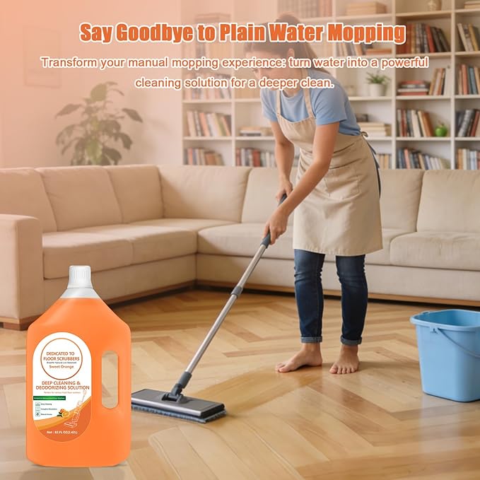 Floor Cleaning Solution Compatible with Tineco – 82 FL OZ Orange Floor Cleaner – Long-Lasting, Subtle Fruit Scent– For All Cordless Wet/Dry Vacuum Mop Cleaner & Robot Vacuums with Mopping