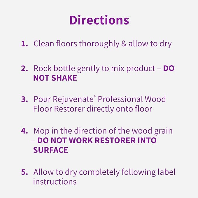 Rejuvenate Professional Wood Floor Restorer Fills Scratches, Shines And Protects Wood Flooring For A High Gloss Shine, 32 Ounces