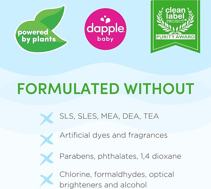 Dapple Baby Bottle Soap, Hypoallergenic Dish Soap for Baby Bottles, Powered by Plants, Travel Size, Fragrance Free, 3 Fl Oz (Pack of 2)
