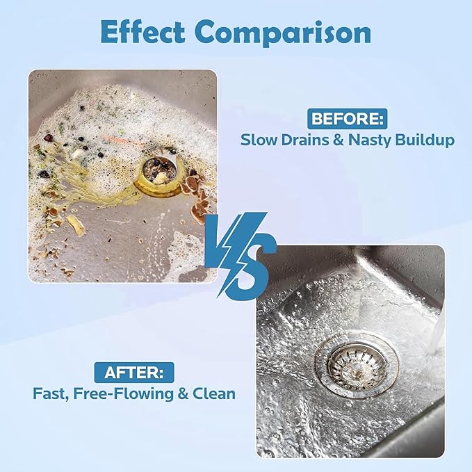 Foaming Drain Cleaner, Sink Cleaner and Deodorizer, Drain Clog Remover for Kitchen Sinks, Shower Drains, Tubs (2pcs)