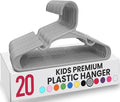 Utopia Home 20 Pack Kids Hangers - 11.5 Inch Plastic Baby Hangers for Closet - Childrens Hanger for Clothes & Infant Hanger for Closet - for Everyday Standard Use (Gray)