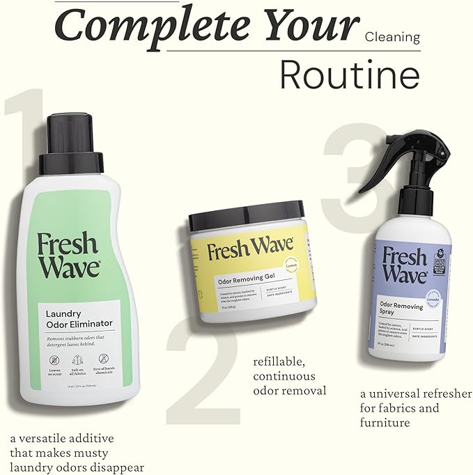 Fresh Wave Odor Removing Laundry Booster, 24 fl. Oz., Pack of 2 - Laundry Scent Booster, Safer Odor Relief, Natural Plant-Based Odor Eliminator, Pet Bedding, Activewear, Blankets & Fabrics
