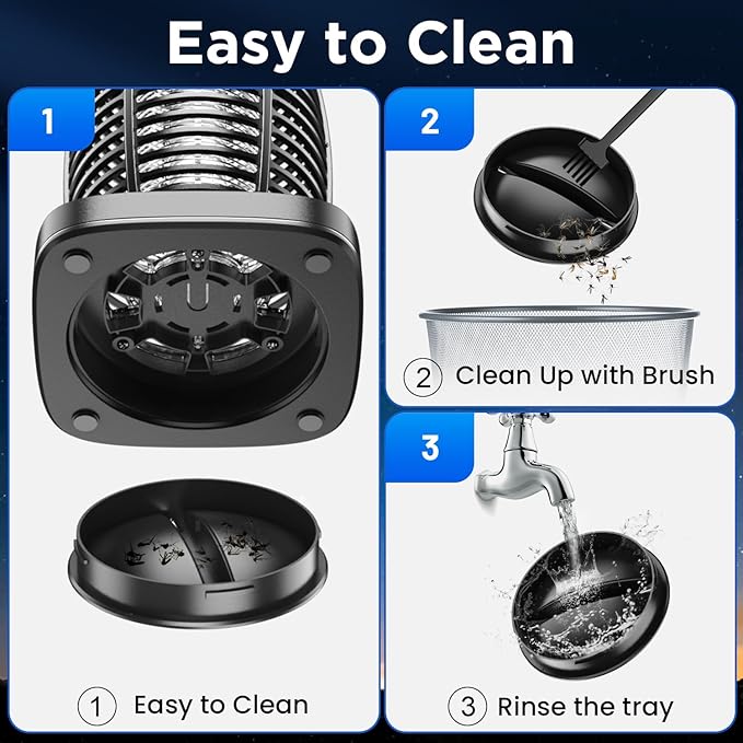 Solar Bug Zapper Outdoor Waterproof, Portable Pest Control Electric Mosquito Zapper Killer with Panel Sensor, Rechargeable Insect Trap Fly Zapper for Home, Patio, Backyard, Camping