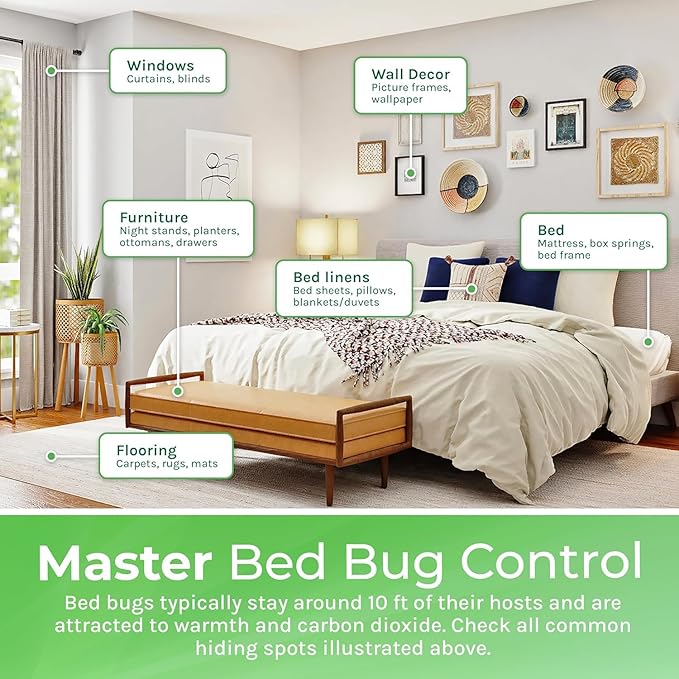 Hygea Natural Extra Strength 24 oz Bed Bug & Mite Spray Bundle - Child & Pet friendly - Stain & Odor Free - 66% Stronger Natural Formula (6 Pack)