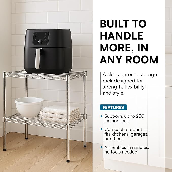Heavy-Duty Pantry Organizers and Storage with Adjustable Shelves, No Tool Assembly, Bathroom Storage Solution, Storage Shelves with 250 Pound Weight Capacity Per Shelf
