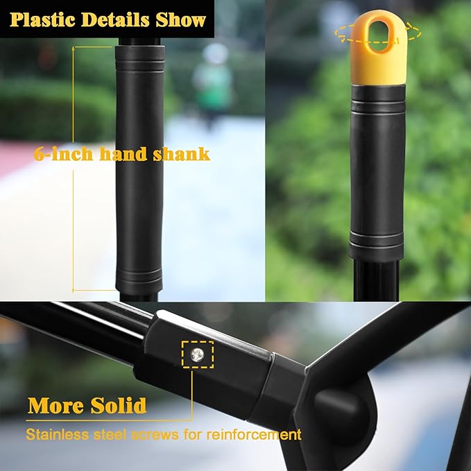 Heavy Duty Commercial Broom, 3 Pack Upgraded Angle Brooms for Sweeping Outdoor and Indoor, Perfect Black Brooms of House, Kitchen, Garage, Courtyard, Concrete