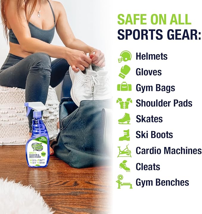 Vapor Fresh Sports Cleaner and Deodorizer - For Boxing Gloves, Sports Pads, Helmets, Gym Bags, Gym Equipment and More - Naturally Powered By Plants, 16 Fl Oz (3-Pack)