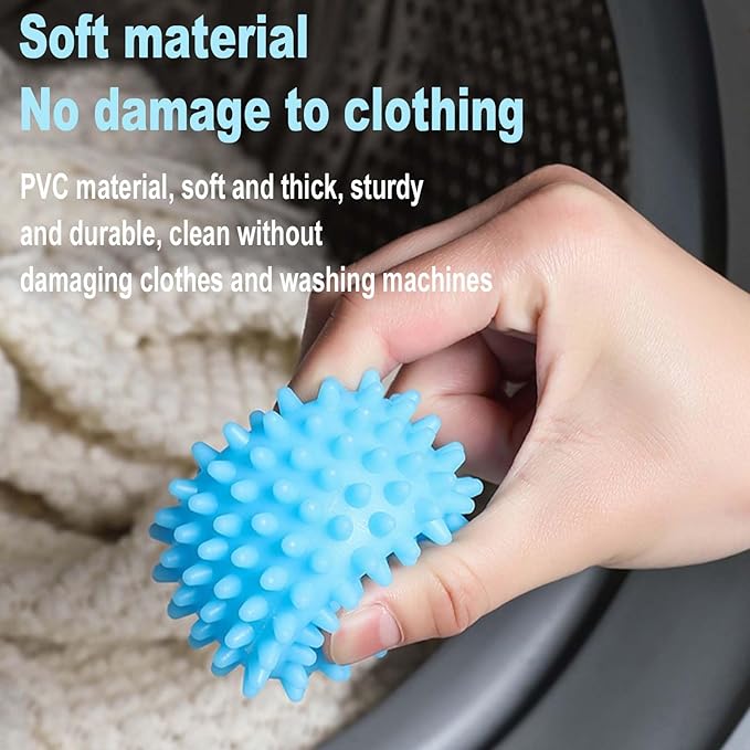 Dryer Balls for Laundry, Spiky Reusable Laundry Balls, 8 Pack, 2.2 Inch, Blue White Purple Pink, Wrinkle Reducing (Colour Mixing)