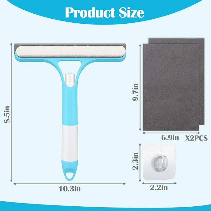 XANGNIER Window Cleaner Tool Kit,2026 3 in 1 Window Cleaning Scraper with Spray,Thickened Magic Cleaning Cloth,Window Scrubber Cleaning Squeegee for Glass,Mirror,Shower Doors,Car Windshields(Blue)