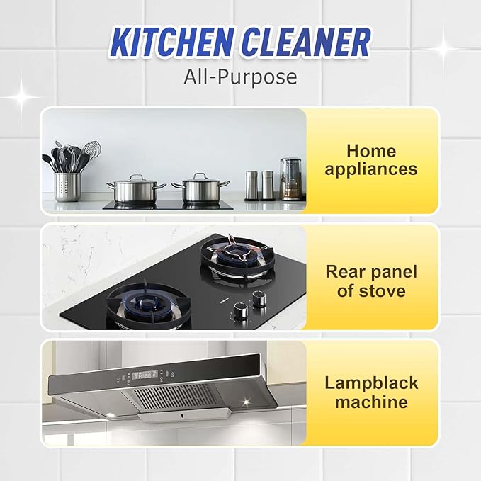 Kitchen Heavy Oil Cleaner Spray, 2026 New All Purpose Kitchens Heavy Oil Cleaning Agent, Kitchen Degreasing Cleaning Spray Grease Remover for Stove, Oven, Dishwasher, Appliances (1PCS)