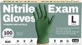 SUP Disposable Nitrile Gloves, Powder-Free Latex-Free Food Safe Cooking Home Cleaning Non-Sterile Glove, Moss Green, 100 Ct