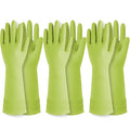 Reusable Waterproof Household Dishwashing Cleaning Rubber Gloves, Non-Slip Kitchen Glove (Green, Medium (Pack of 3))