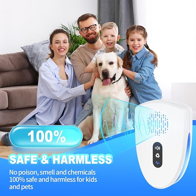 2025 Upgraded Ultrasonic Pest Control Repeller, Mouse Repellent Indoor for Spider Bug Roach Ant Mosquito Rat Mice Insect Deterrent, Mouse Rodent Repellent Ultrasonic Plug in, 3 Mode Switching, 6 Pack