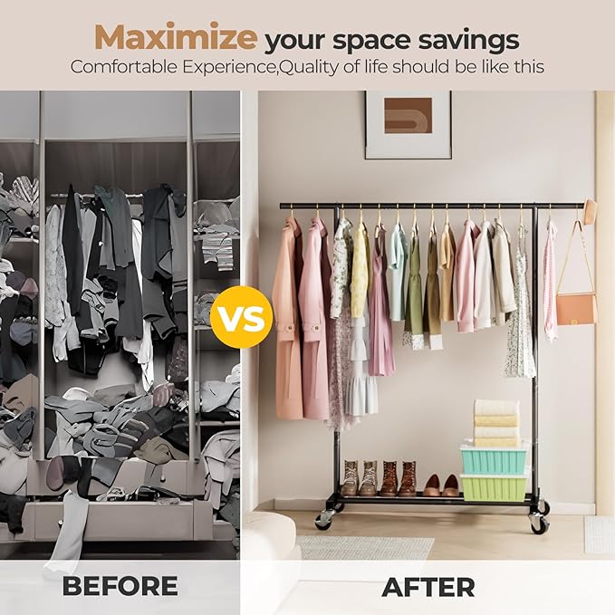Abiglifty Single Rods Clothes Rack