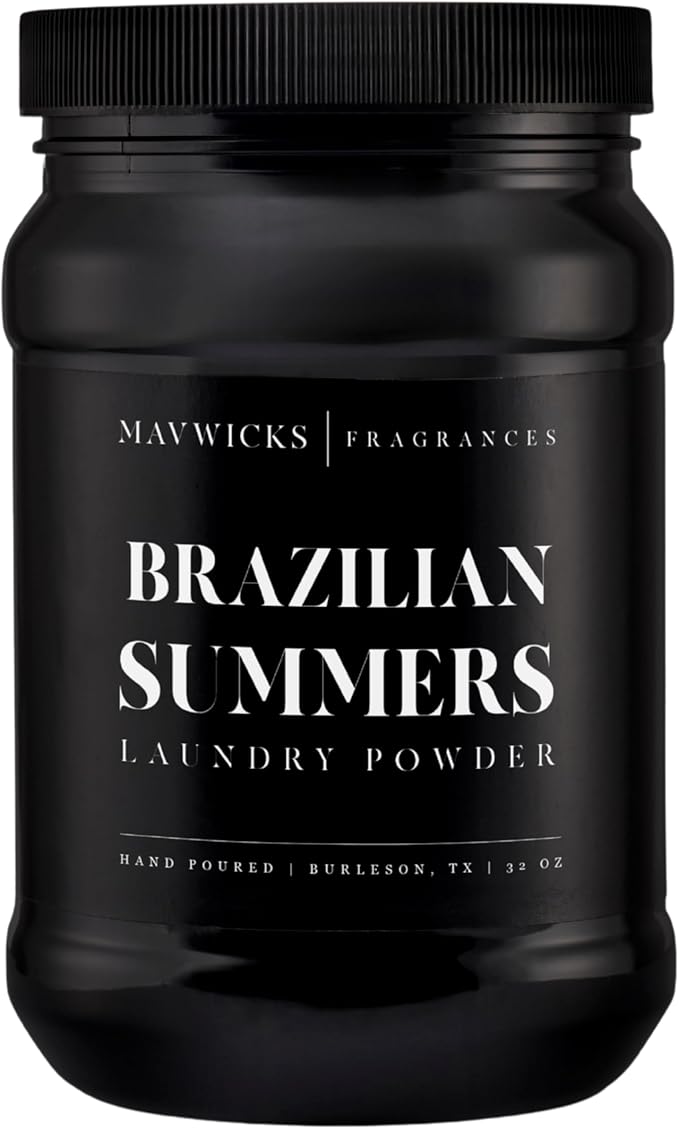 Luxury Laundry Detergent Powder (Brazilian Summers) 32 Oz – Concentrated for Tough Stains and Odors, For All Washing machine types – Gentle on Fabrics