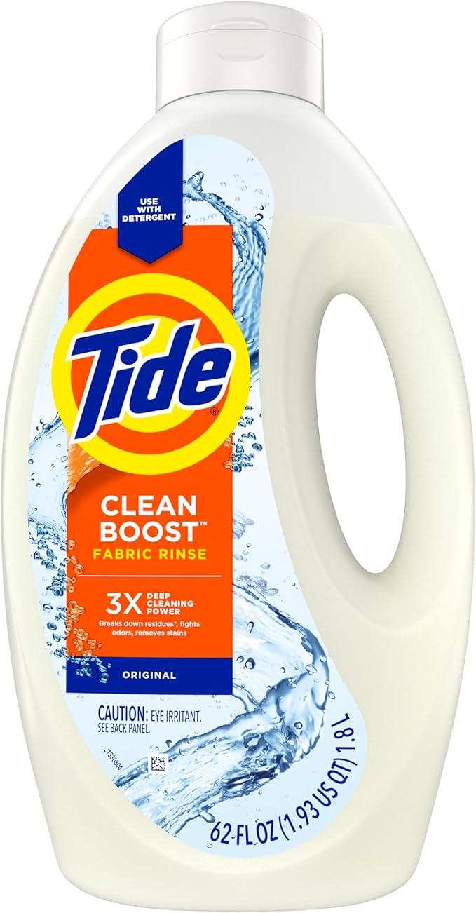 Tide Clean Boost Fabric Rinse, 62 fl oz fl oz, Removes Odors and Residues, Safe on All Fabrics, Free of Dyes and Heavy Perfumes, Original Scent