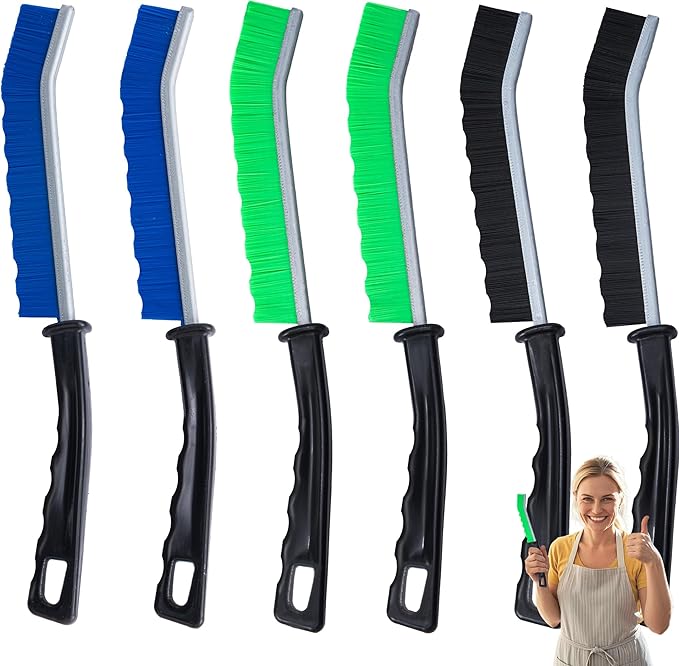 6-Pack Hard Bristle Crevice Cleaning Brush, Best Tool for Cleaning Grout, Gaps, and Sink, Home Cleaning Essentials, Crevice Cleaning Tool for Kitchen and Household Use