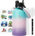 Swigina [2-IN-1 LID] 64 oz Insulated Water Bottle with Silicone Boot (48hrs Cold/24hrs Hot) - DIY Stickers, Leakproof, BPA Free, Half Gallon