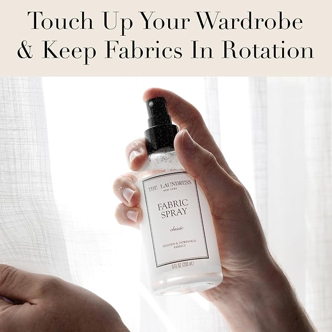 The Laundress Classic Fabric Spray,Wrinkle Release Spray,Upholstery and Linen-Spray,Fabric Refresher,Clean Laundry Scent,8 Fl Oz,(Pack of 2)