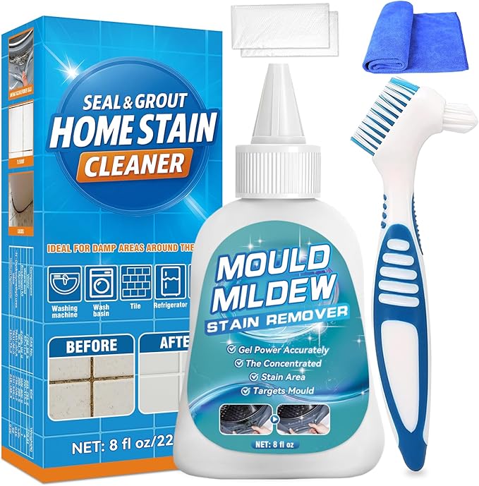 Bondtech Home Stain Remover Gel, 8 Fl Oz Heavy Duty Stain Cleaner for Washing Machine Seal, All-Purpose Cleaning for Bathroom, Grout, Shower, Kitchen, Wall