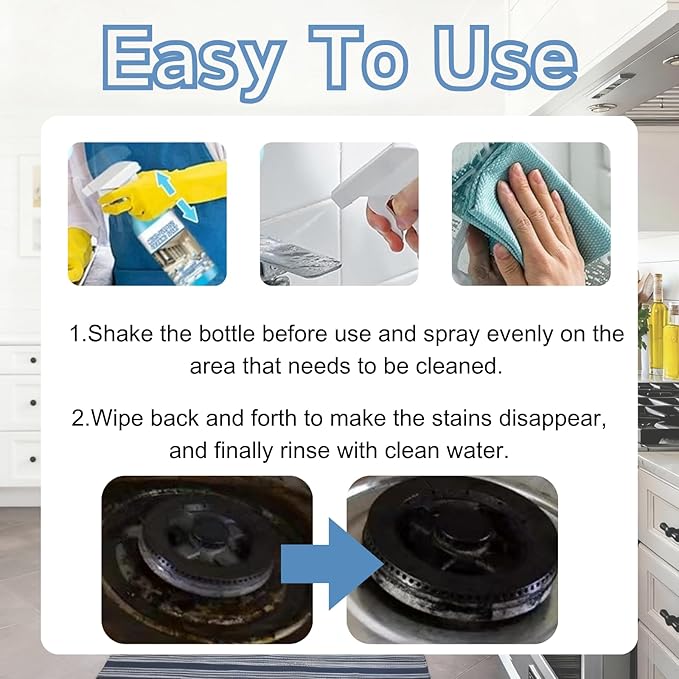 2PCS Spray Splash Cleaner Multi-Purpose Cleaning Spray,Oven Foam Spray, Kitchen Foam Cleaner, Kitchen, Countertop, Oven Multi-Purpose Spray.