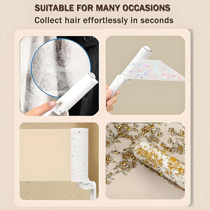 Mini Travel Lint Roller with 300 Sticky Sheets, Compact Portable Pet Hair Remover with Cover for Clothes, Travel, Small Foldable Lint Roller for Purse Car Bag Essentials (Pink and White)