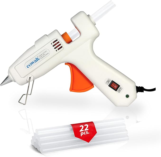 60W Professional Hot Glue Gun Kit - Full Size, Fast Heating, Heavy Duty Silicone Glue Gun with Sticks for Crafts, DIY, Home Repairs White