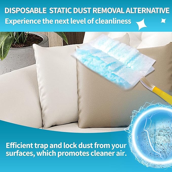 Disposable Microfiber Feather Duster Refills, Multi-Surface Duster Compatible with Swiffer Dusters Handle, 30 Count, Unscented