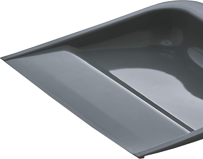 Superio Set of Grey Broom and Matching Dustpan Broom Has a 48” Handle, Durable Plastic Dustpan with Comfort Grip Handle