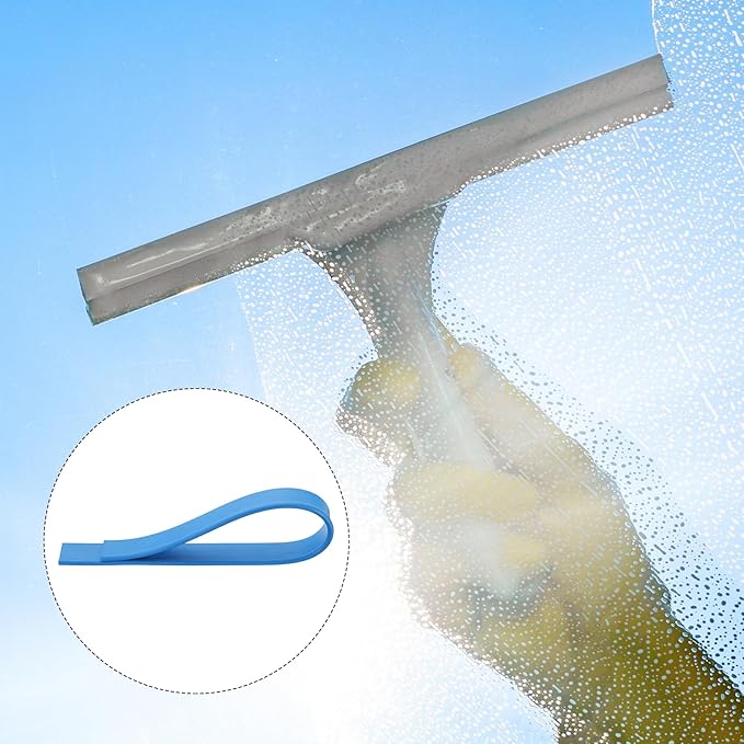 MECCANIXITY Replacement Squeegee Rubber for Window, Glass, Shower Doors, Tile Wall Cleaning, 15.75 Inch, Blue Pack of 4