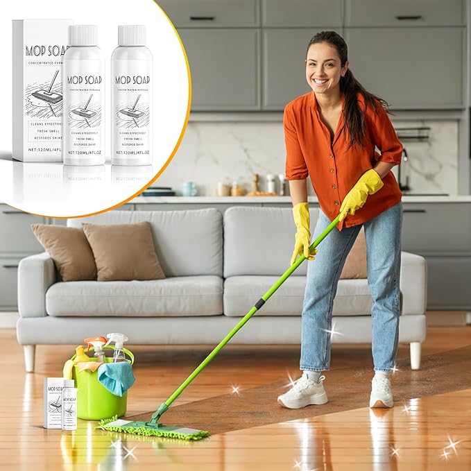 Mop Soap for Floor Cleaning: 2025 Upgrade Fresh Scented Mop Soap Brazilian Wave for Home, Kitchen, Bathroom, 4 oz (4)