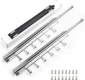 BaiNong 16.5" Valet Rod for Closet Pull Out With 6 Hooks Valet Rods for Closets (2Pack Silver) Closet Valet Rod Slide Out