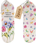 2PCS Butterfly Plastic Bag Holder for Kitchen Essentials, Reusable Hanging Grocery Bag Organizer, Washable Large Grocery Trash Garbage Bags Storage Dispenser Butterfly Kitchen Decor