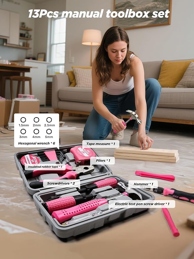 Cordless Drill Set 154 Pcs, 21V Power Drill with Tool Kit, Storage Bag, Electric Drills for Women, Precision Screwdriver set, Magnetic Tool Belt, Hand ToolBox, Drills Brush, Valentine's Day Gifts