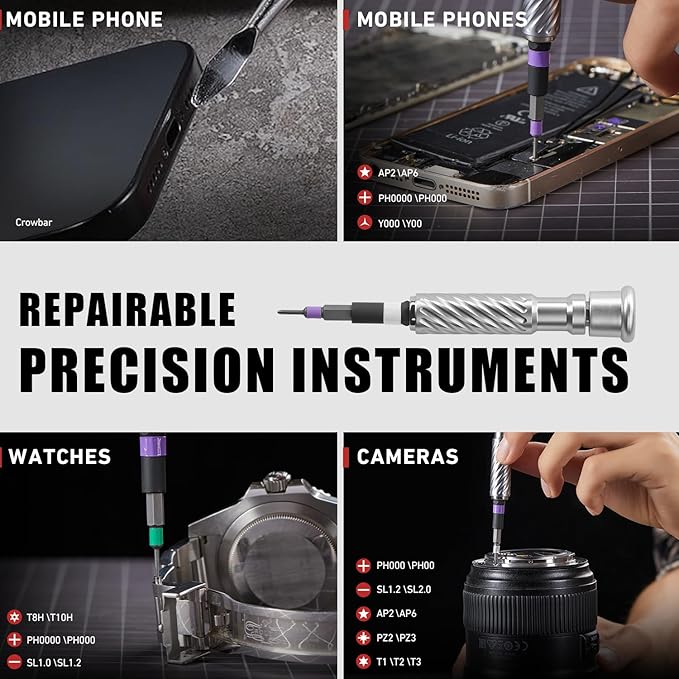VMAN Ratchet Screwdriver Set, 100 in 1 magnetic Screwdriver sets, S2 Steel Bits, DIY Combination Flexible Shaft, Suitable for Furniture Assembly, Precision Electrical Appliance Repair, Bicycle Tools