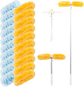 AIDELY 6 FT Extendable Duster Handle with 20 Pcs Refills, Heavy Duty Starter Kit Compatible with Swiffer, Disposable Microfiber Dusting Pads for Ceiling, Fan, Window & Hard to Reach Areas Cleaning