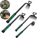 2 Pack Uprooting Weed Pulling Tools,Garden Hand Weeder Tools, Manual Multifunctional Weeders Gardening Tools for Yard and Garden(5Tines+11Tines)