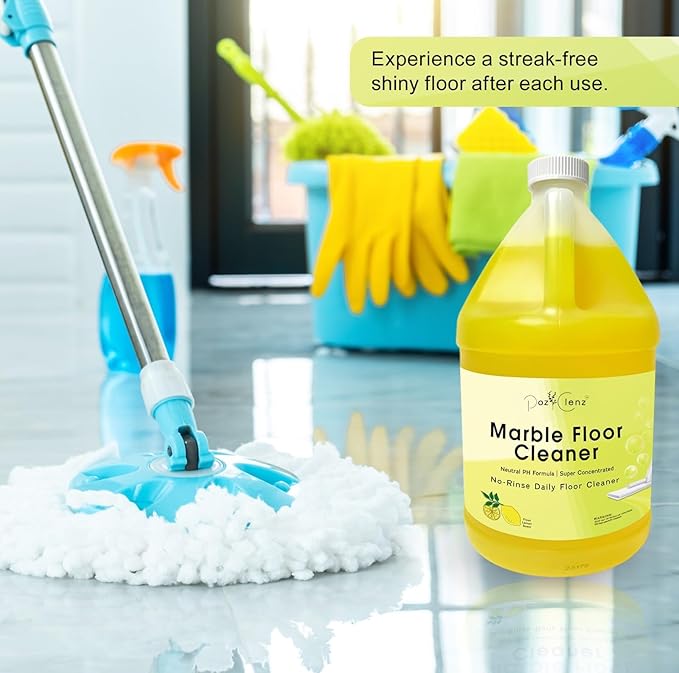 Marble & Stone Floor Cleaner | Concentrated Daily Formula (1 Gallon) | pH Neutral, Streak-Free | Safe for Marble, Travertine, Limestone, Granite, Terrazzo & More | Cleans & Refreshes.